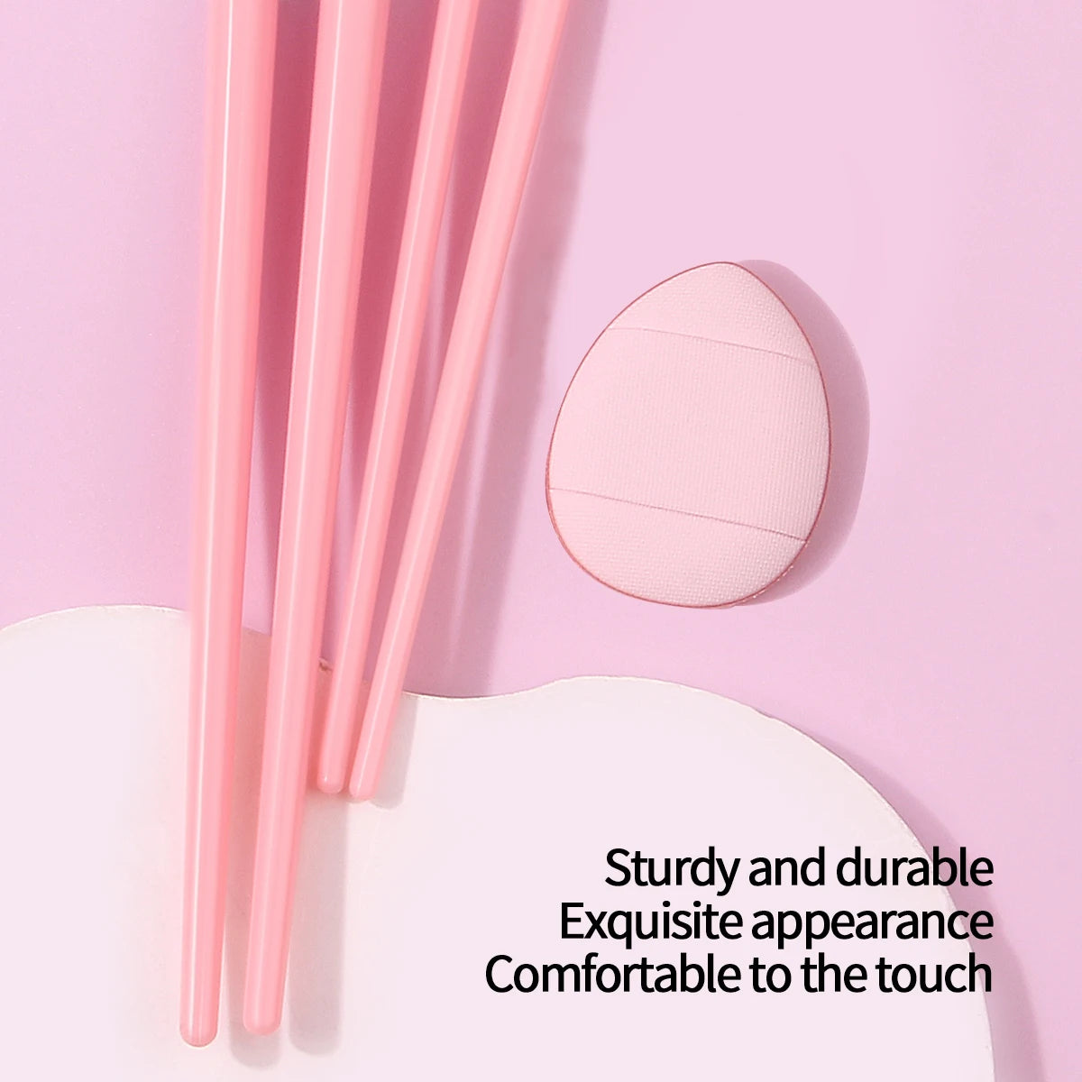 5-Piece Pink Makeup Brush Set | Eyeliner & Eyebrow Brushes Makeup Brush Set QXL