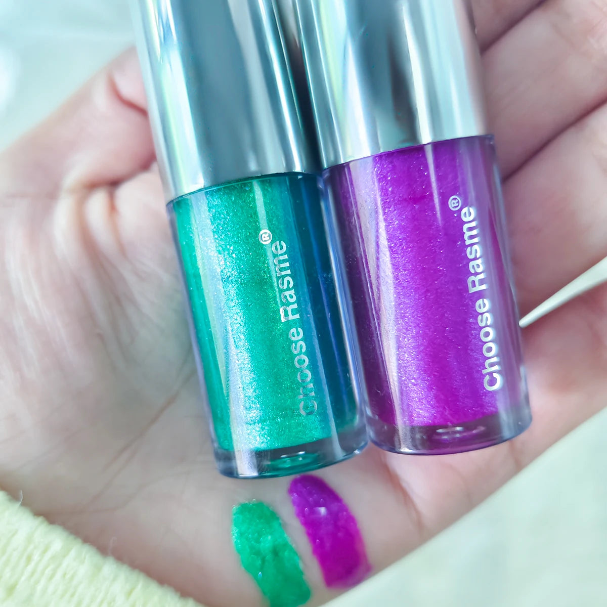 Pearlescent Lip Gloss | Shimmering Lip Glaze Green & Purple Lip Gloss QXL