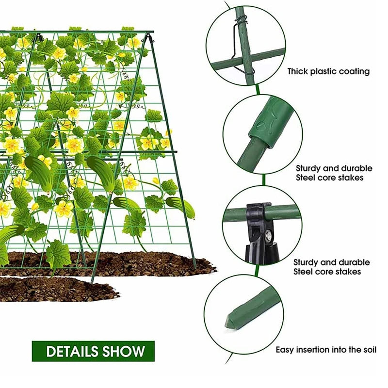 A-Frame Cucumber Trellis | Foldable Vegetable Climbing Support Garden Plant Trellis QXL