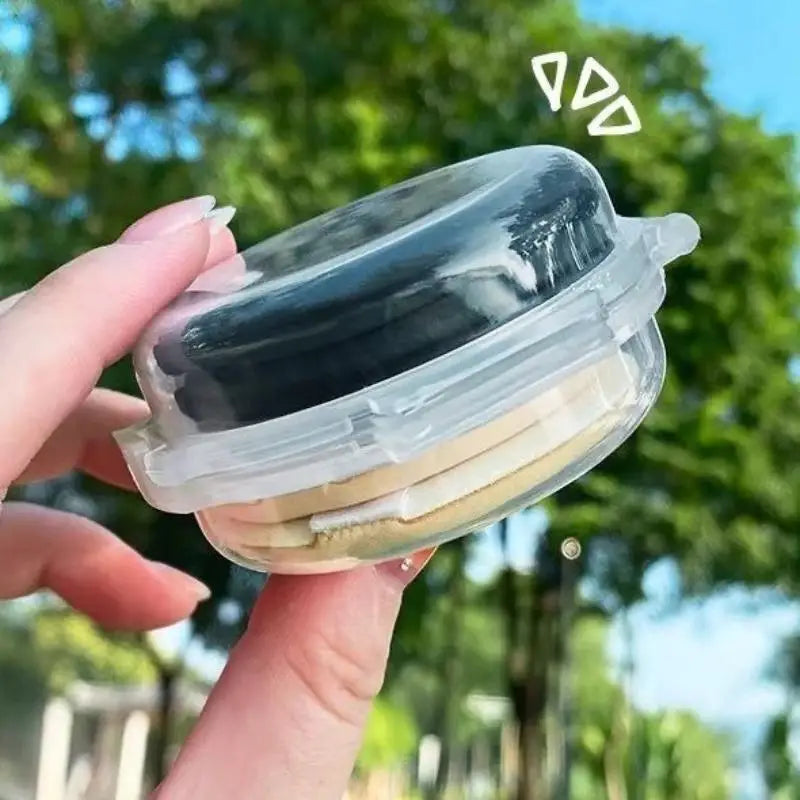 Double-Layer Folding Powder Puff Storage Box | Portable Clear Case Powder Puff Storage Box QXL Default Title