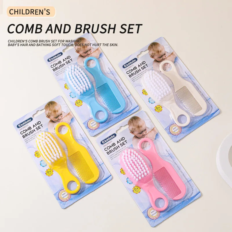 2-Piece Baby Hairbrush & Comb Set | Soft Brush for Newborns Baby Hair Brush Set QXL