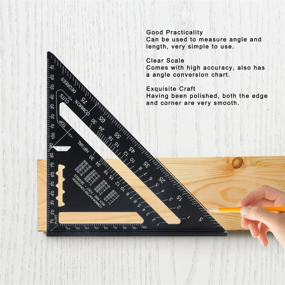 7" Aluminum Speed Square Triangle Ruler – Woodworking Tool Speed Square Ruler QXL