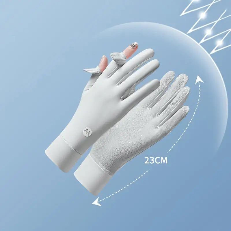 Women's Ice Silk UV Protection Gloves | Driving & Outdoor UV Sun Gloves QXL