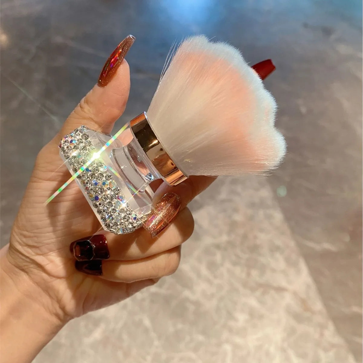 Diamond-Set Blush Brush | Portable Soft Powder & Highlighter Blush Makeup Brush QXL