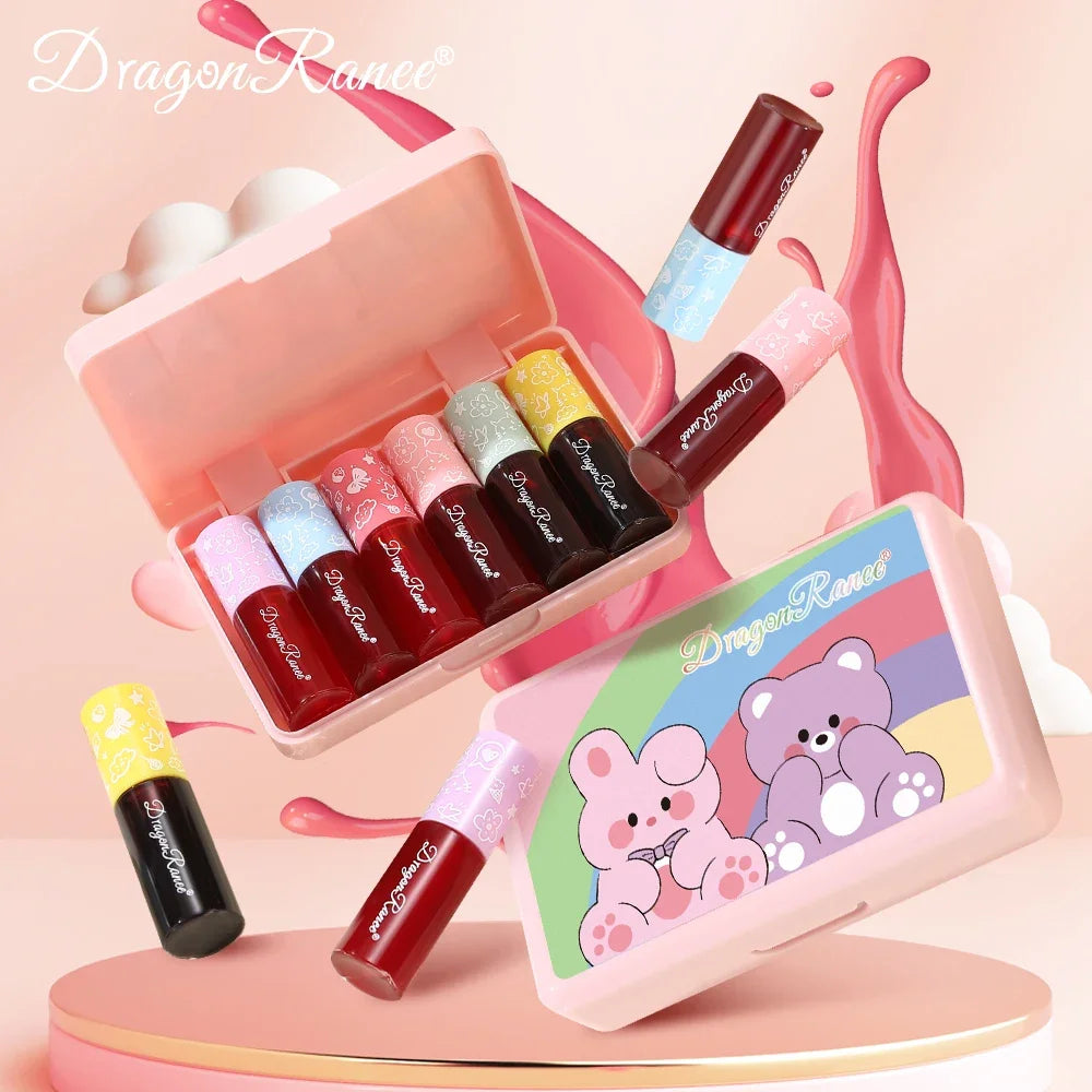 Dragon Ranee 6-Pc Hydrating Lip & Cheek Gloss Set | Mini Lip Dye Lip & Cheek Gloss Set QXL