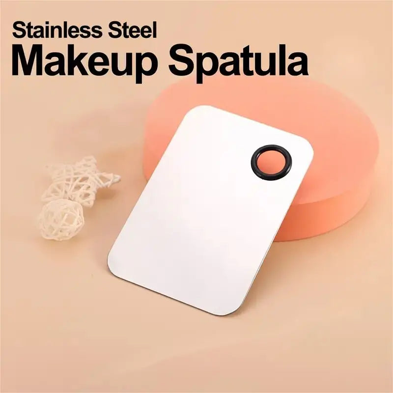 Stainless Steel Makeup Mixing Palette & Spatula Set – 2-Pack Makeup Mixing Palette QXL Palette