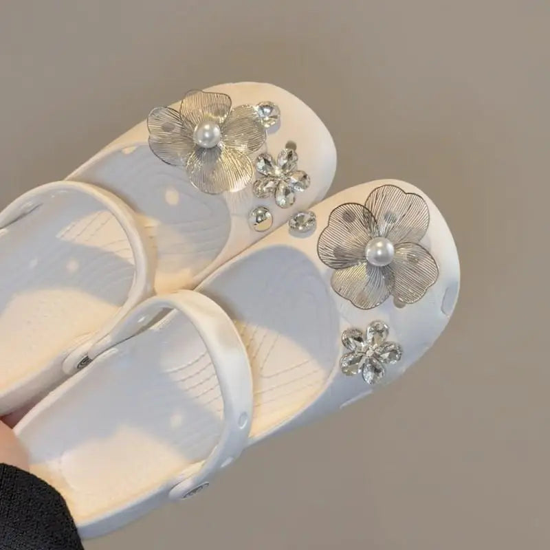 Pearl Rhinestone Flower Shoe Charms Set | Ballet Shoe Decor Shoe Charms Set QXL