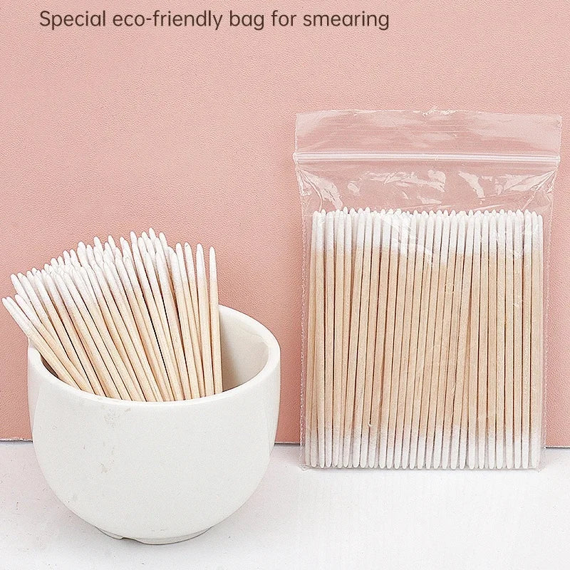 100-Pack Double-End Micro Brushes | Lint-Free Lash Extension Tool Disposable Micro Brushes QXL