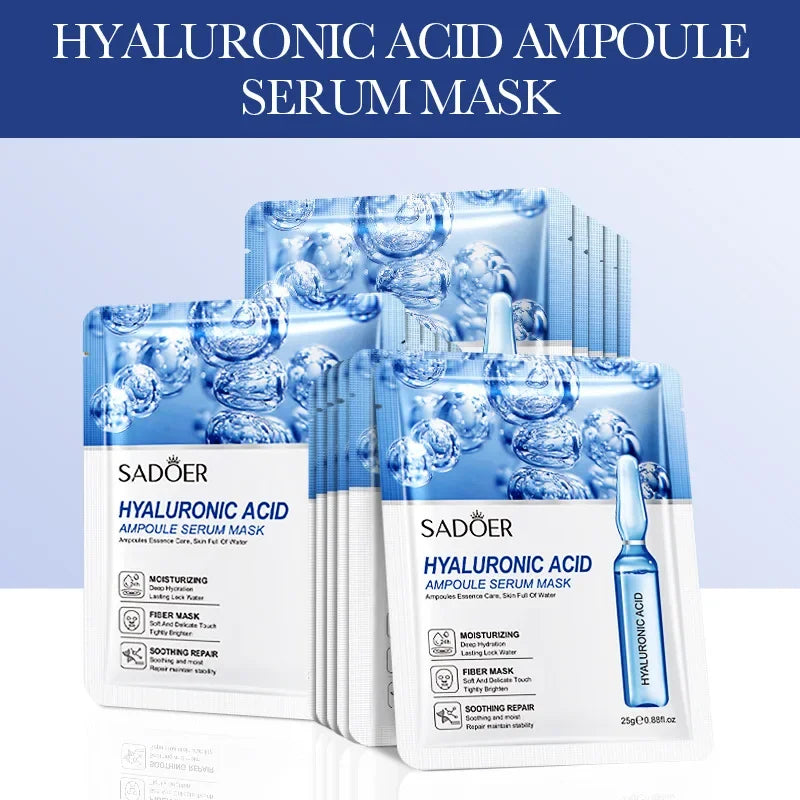 SADOER 15-Pack 24K Gold Hyaluronic Acid Face Masks – Firming Gold Hydrating Face Mask QXL