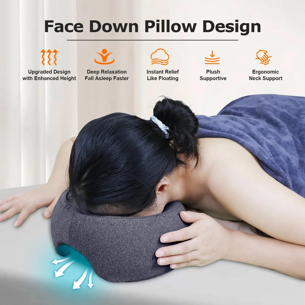 Memory Foam Face-Down Pillow | Massage Headrest & Eye Support Massage Support Pillow QXL