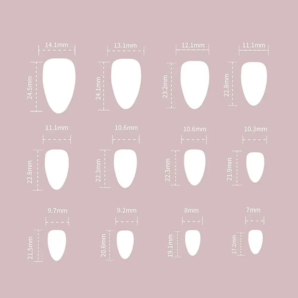 Long Almond Press-On Nails | 3D Bow Heart Y2K French Tips 24pc Press-On Nail Tips QXL