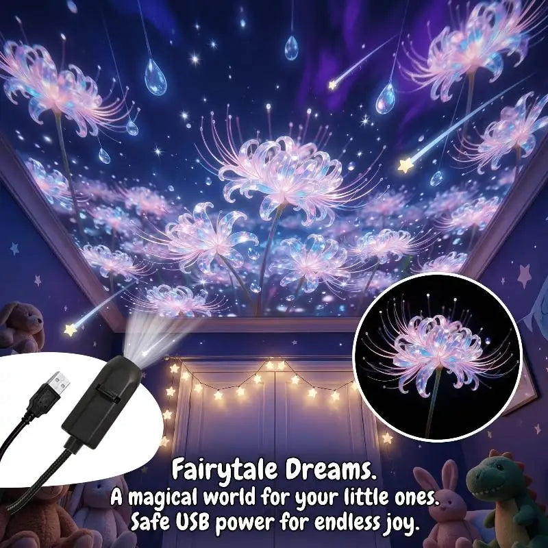 10 Floral LED Projection Night Light | Ceiling & Wall Lamp LED Projection Lamp QXL