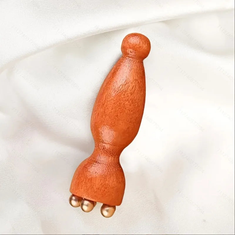 Brass Lotus & Beech Wood Facial Massager Acupressure Set Facial Massager Set QXL
