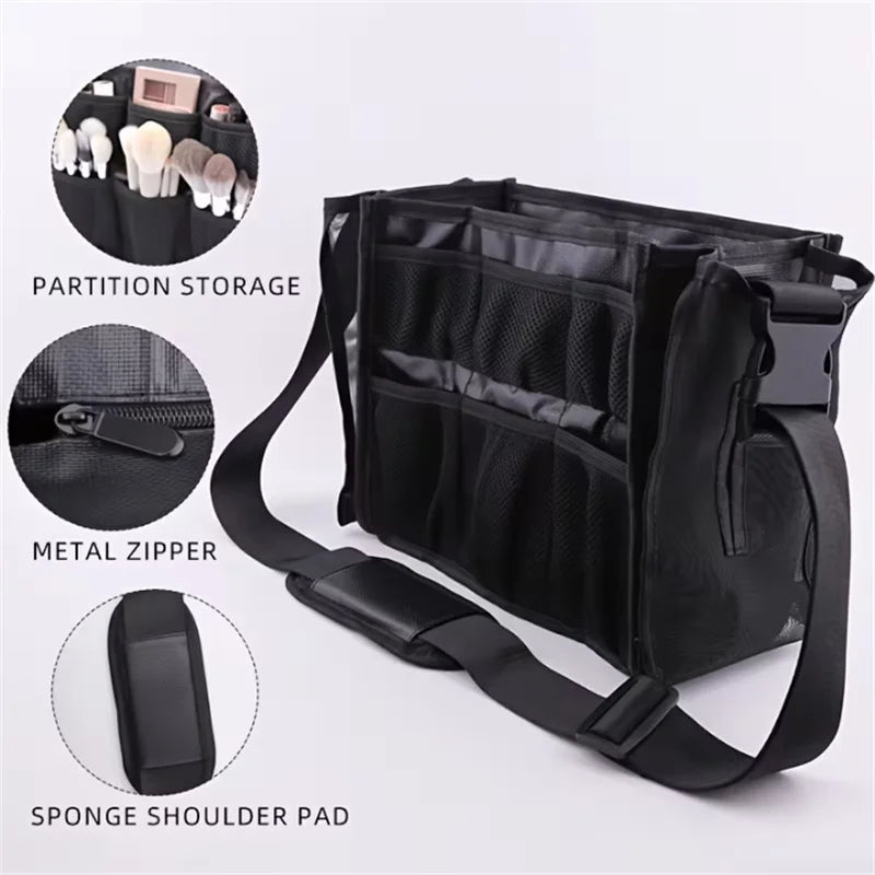 Large Capacity Makeup Artist Bag | Multilayer Mesh Organizer Makeup Artist Bag QXL