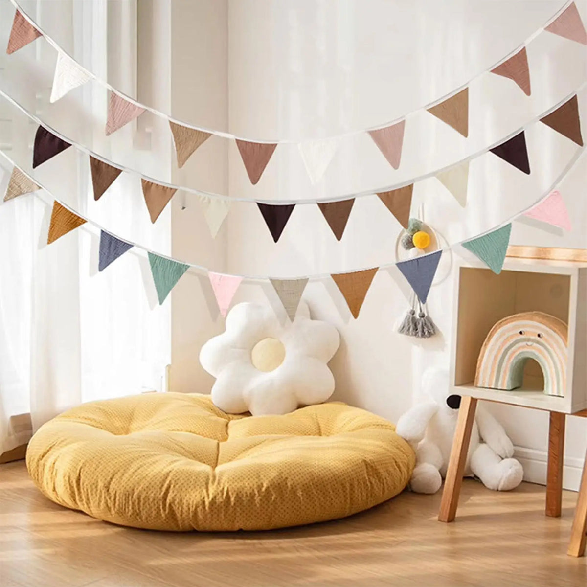 Colorful Triangle Bunting Banner – Party & Wedding Garland Party Bunting Banner QXL