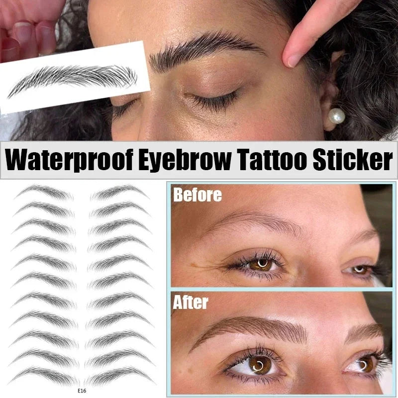 6D Hair-Like Eyebrow Tattoo Stickers | Water Transfer, Long Lasting Eyebrow Tattoo Stickers QXL