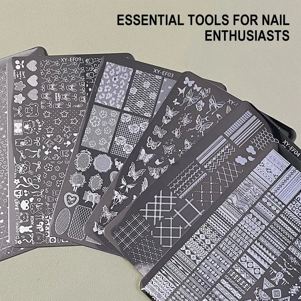 3D Lace Bow Nail Stamping Plate | Elegant Manicure Template Nail Stamping Plate QXL