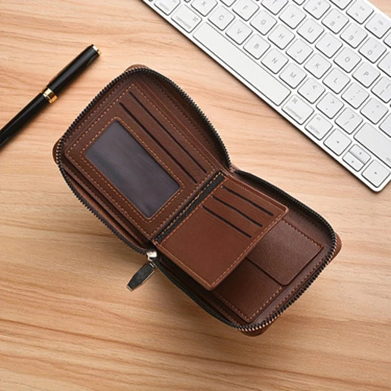 Men's Slim PU Leather Wallet | Card Slots, Coin & ID Holder Men's Slim Wallet QXL