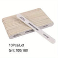Wooden Nail File Buffer Blocks 100/180/240 Grit | 10–50 Pack Nail File Buffer Block QXL 100 180 10PCS