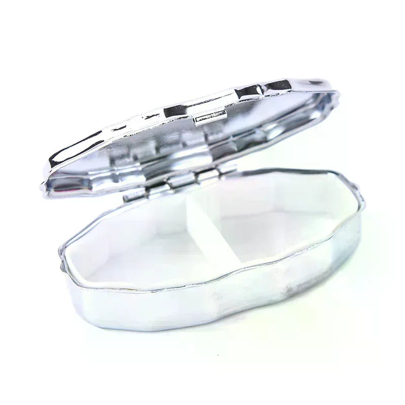 YOVIP Portable Metal Pill Box & Mini Storage Case – Silver Pill Box Organizer QXL