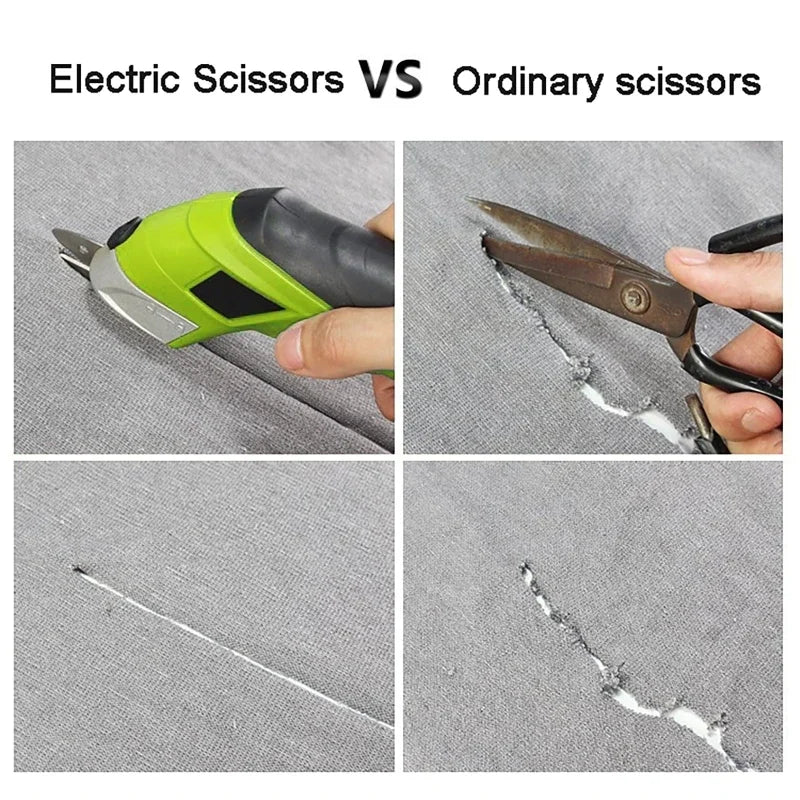 Cordless Electric Fabric Scissors 20W | 2 Blades Auto Cutter Electric Fabric Scissors QXL