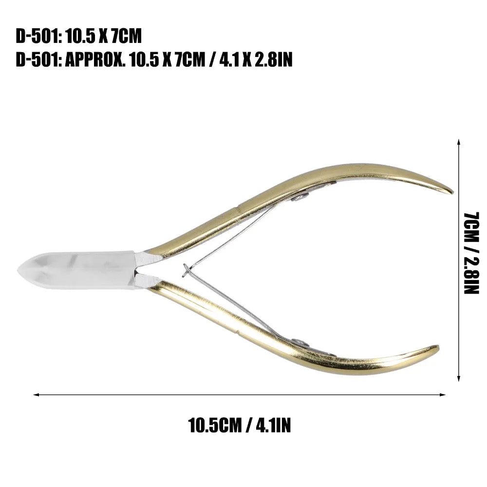 Professional Gold Cuticle Nippers | Carbon Steel Nail Trimmer Cuticle Nipper QXL