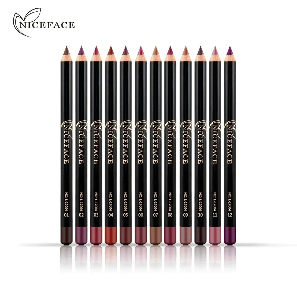 NICEFACE Nude Matte Lip Liner Pencil Set | 8 Waterproof Colors Lip Liner Set QXL