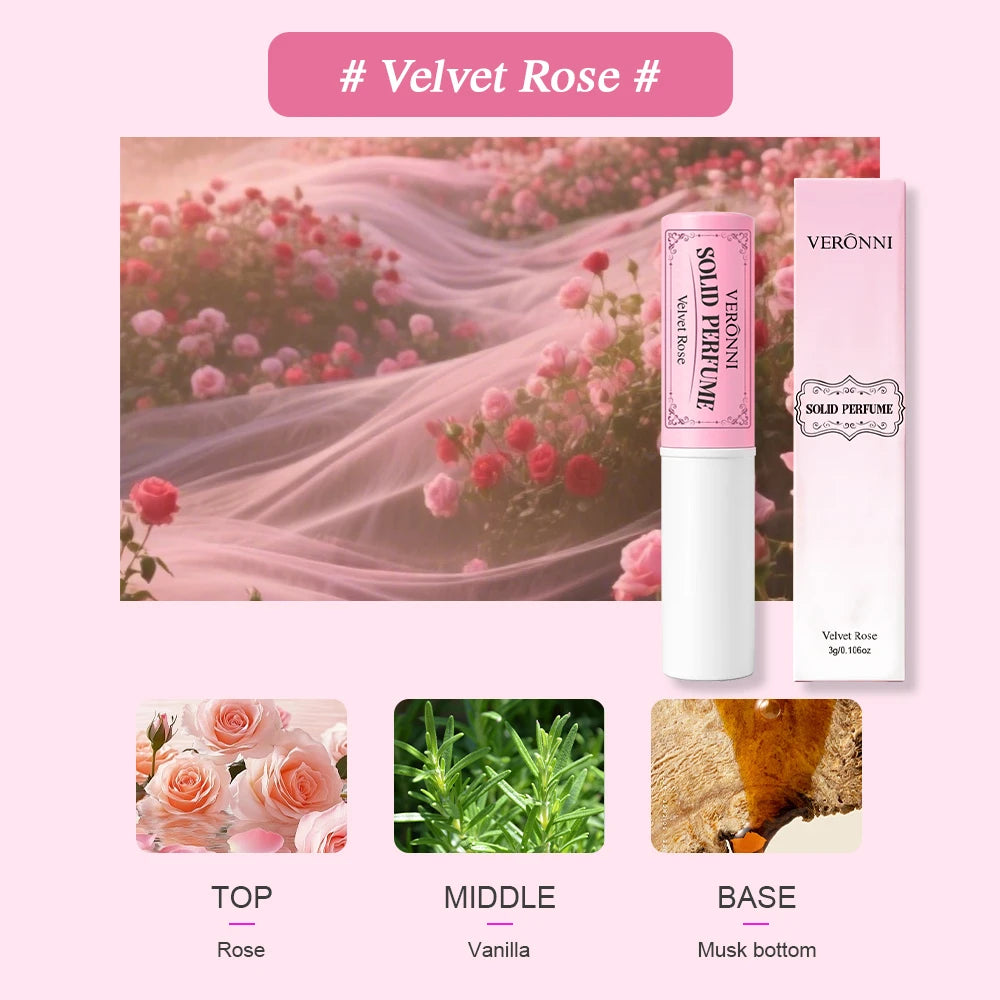 Solid Perfume Stick | Citrus Rose Woody Travel Balm Solid Perfume Balm QXL Velvet Rose