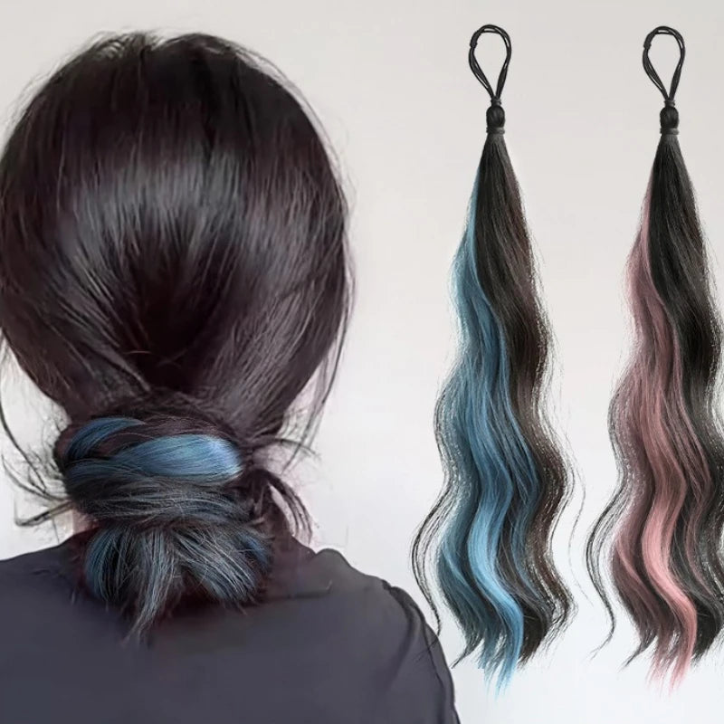 Self-Winding Bun Braid Wig | Colorful Synthetic Ponytail Synthetic Braid Wig QXL