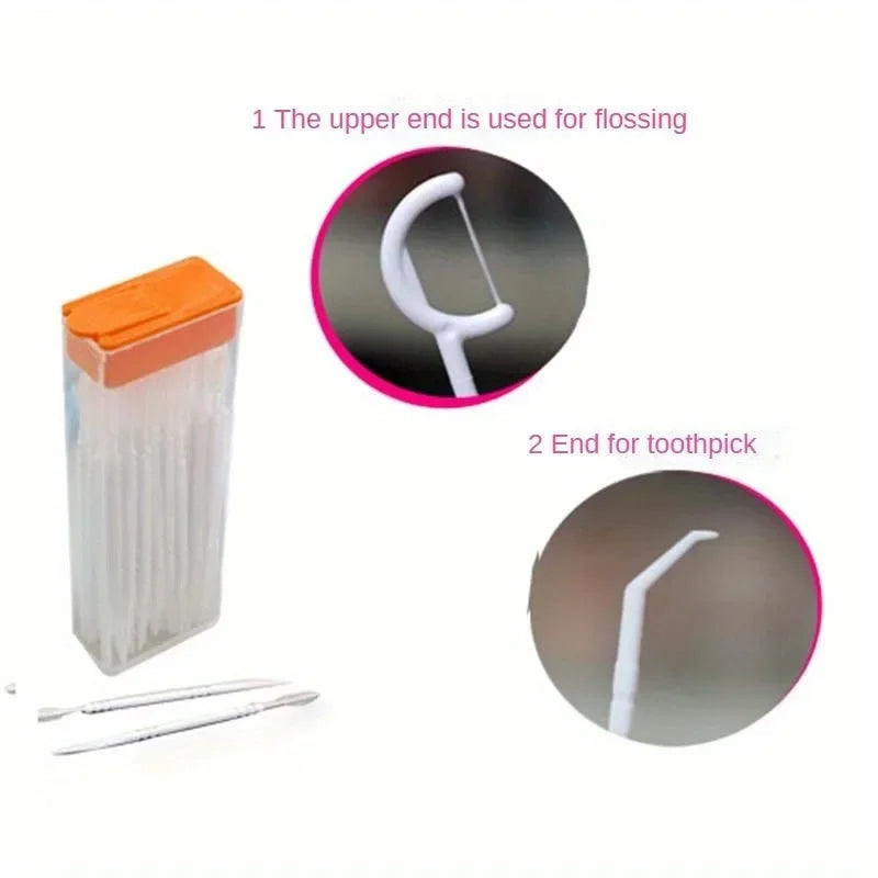120-Pack Dental Floss Picks | Double-Headed Disposable Toothpicks Dental Floss Picks QXL
