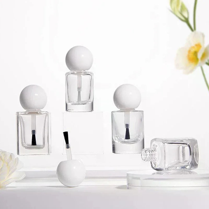 Empty Glass Nail Polish Bottles with Brush | 8/10/15ml Nail Polish Bottle QXL