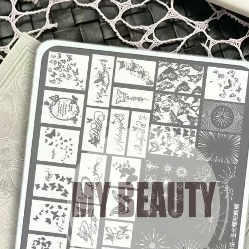 Butterfly Nail Stamping Plates | Stainless Steel Stencil Nail Stamping Plate QXL Default Title