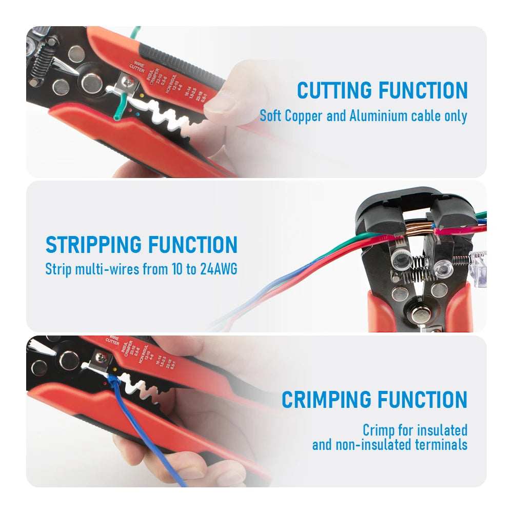 Multifunctional Wire Stripper Cutter & Crimper Pliers Tool Wire Stripper Pliers QXL