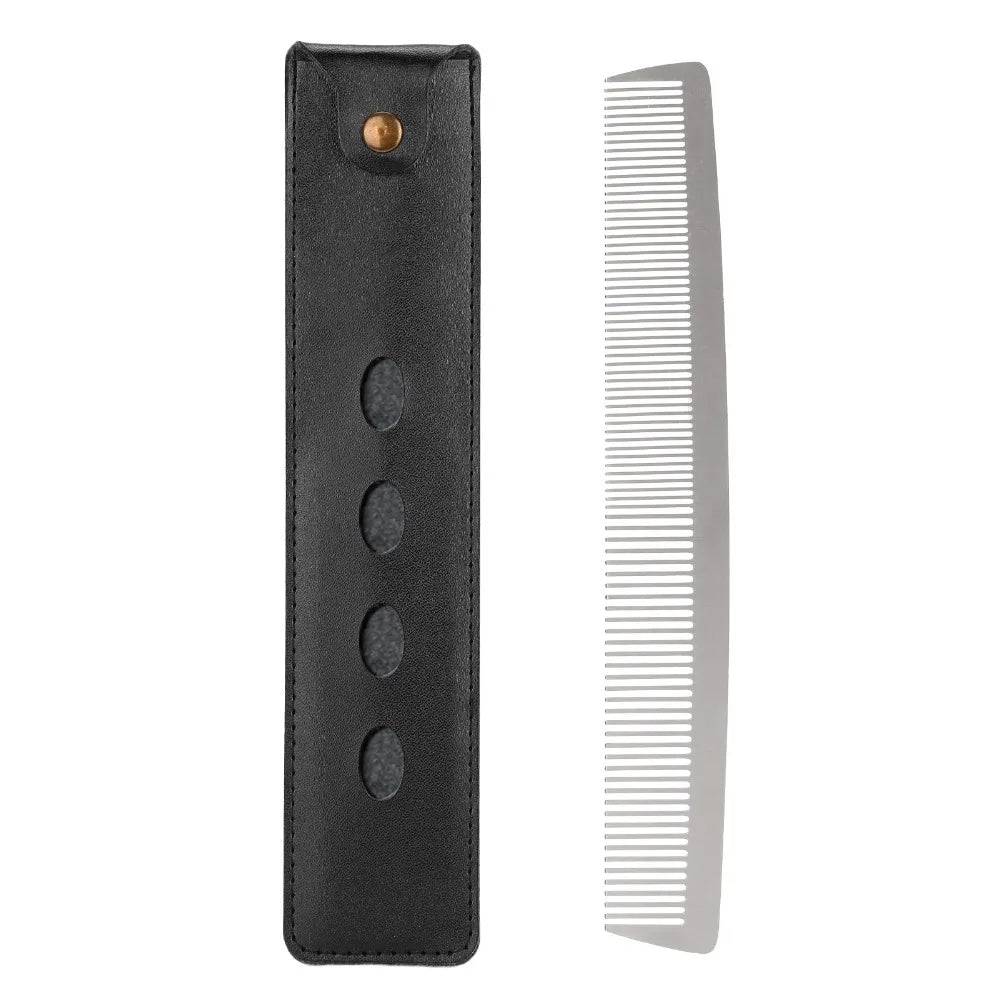 Professional Stainless Steel Hair Comb + PU Leather Bag Professional Hair Comb QXL Hair Comb