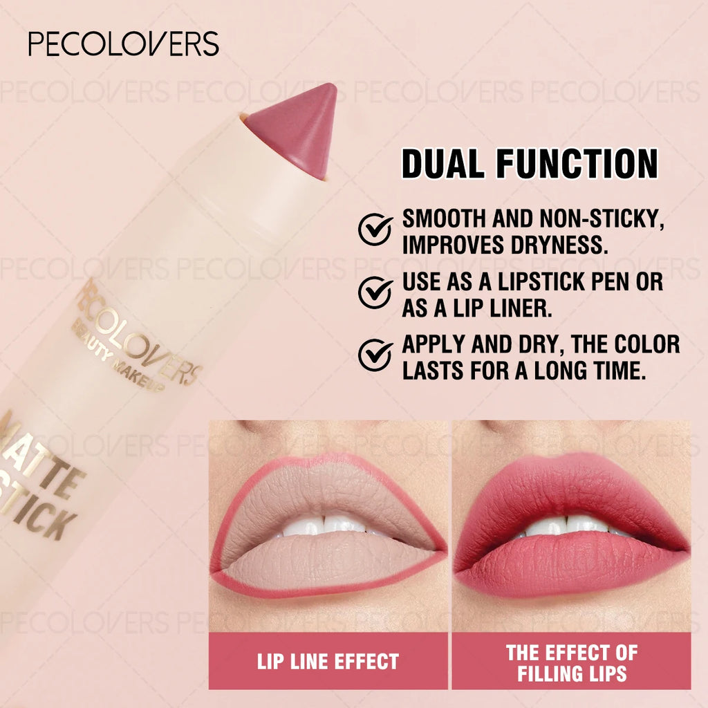 PECOLOVERS Waterproof Lip Liner | Define & Plump Lips Lip Liner Pencil QXL