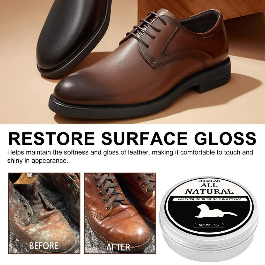 Natural Leather Mink Oil Cream | Sofa, Bag & Shoe Polish Leather Care Cream QXL