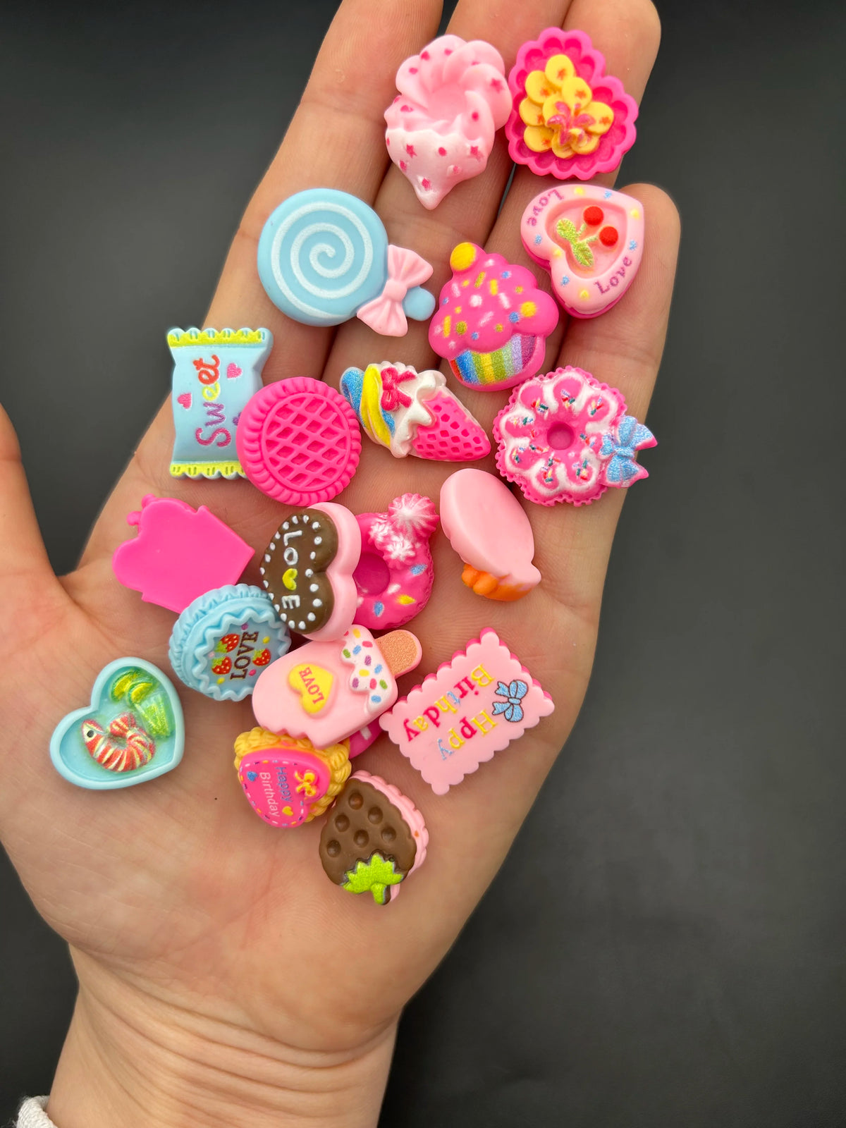 20-Pc 3D Kawaii Dessert Nail Charms | Resin Donut & Ice Cream 3D Nail Charms QXL