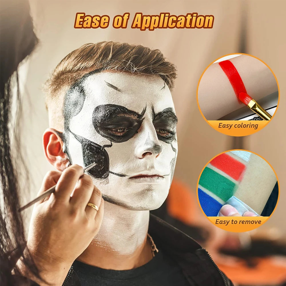 VERONNI 30g Water-Based Face & Body Paint – Black & White Body & Face Paint QXL