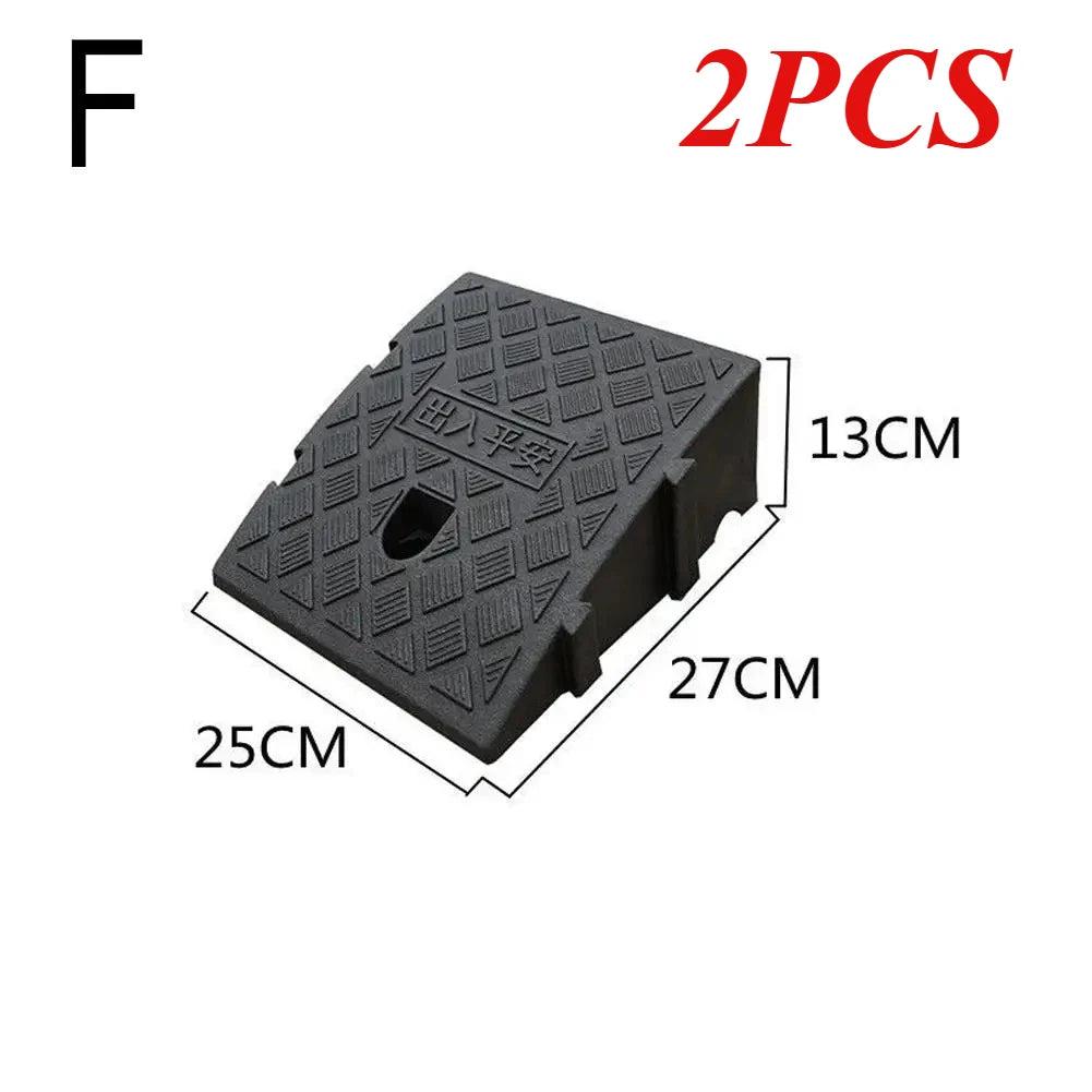 Anti-Slip Curb Ramp 7/11/13cm | Portable Driveway Threshold Ramp Portable Curb Ramp QXL F black-2PCS