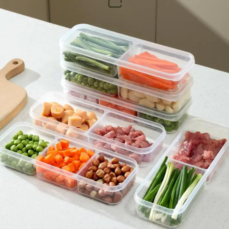 2-Pack Fridge Food Storage Containers | Sealed Compartment Box Food Storage Container QXL
