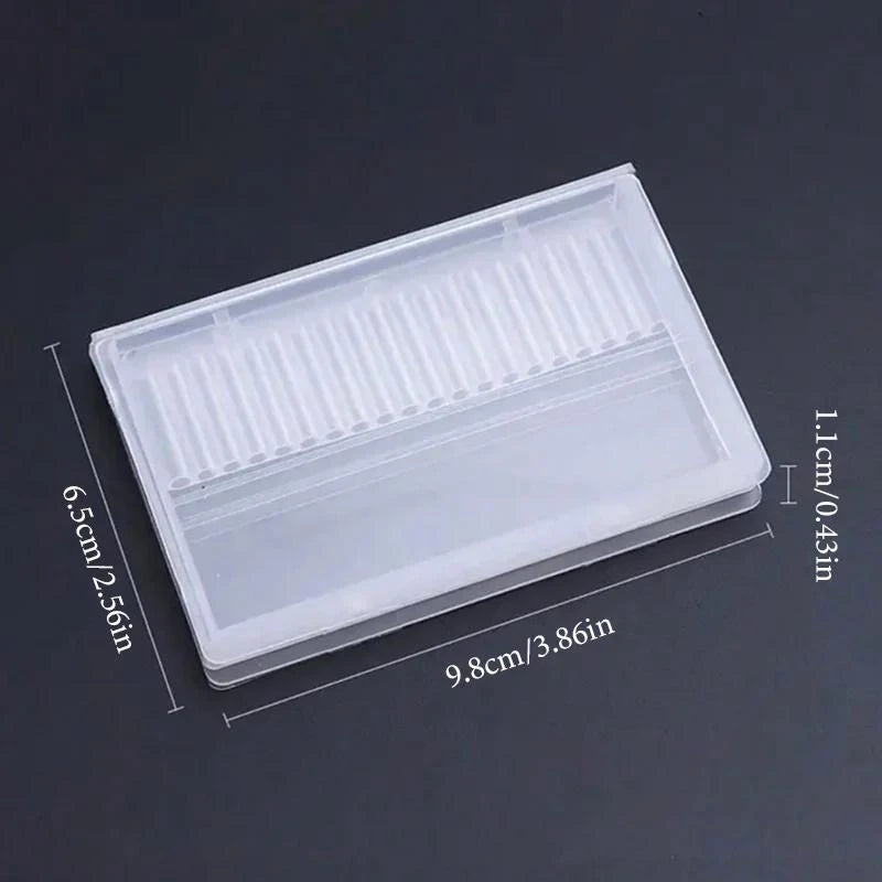 20-Hole Nail Drill Bit Holder Organizer Stand – Transparent Nail Bit Organizer QXL