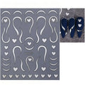 3D Gold French Lines & Heart Nail Stickers | DIY Nail Decals Nail Art Stickers QXL Silver
