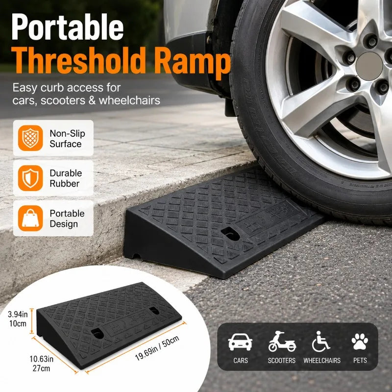 Portable Non-Slip Rubber Curb Ramp 3–10cm | Threshold Ramp Threshold Curb Ramp QXL