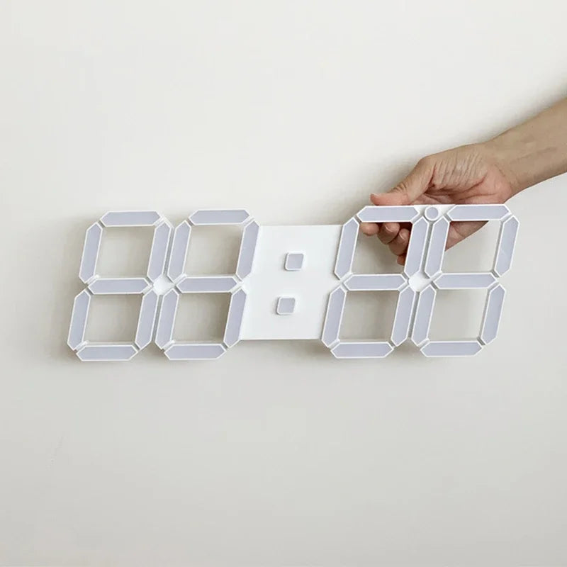 3D LED Digital Wall Clock with Remote Control & Timer LED Wall Clock QXL