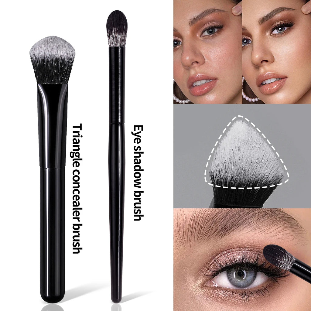 KOSSHOW Triangle Concealer & Eyeshadow Brush Set – 2 Piece Makeup Brush Set QXL Default Title