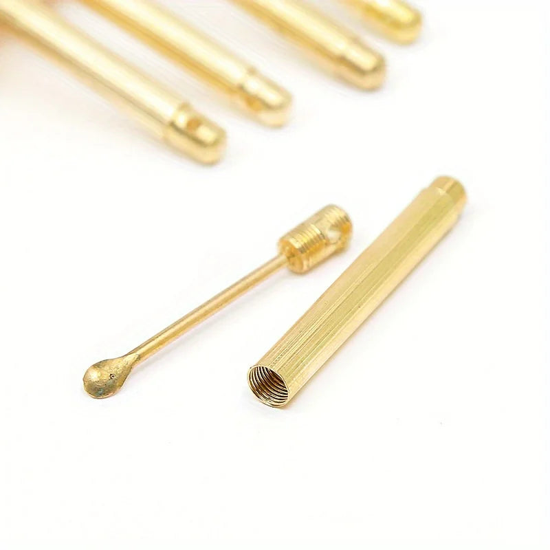 Golden Folding Ear Spoon Keychain | Metal Ear Pick Tool Ear Cleaning Tool QXL