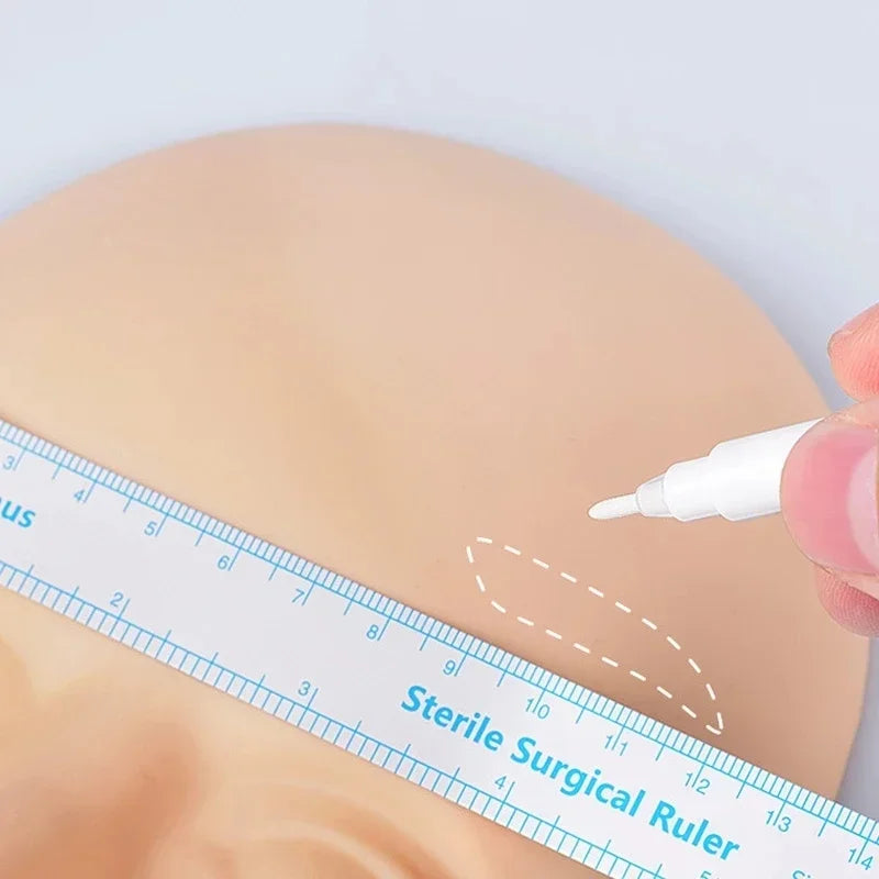 Microblading Skin Marker Pen with Ruler | Eyebrow Mapping Microblading Marker Pen QXL