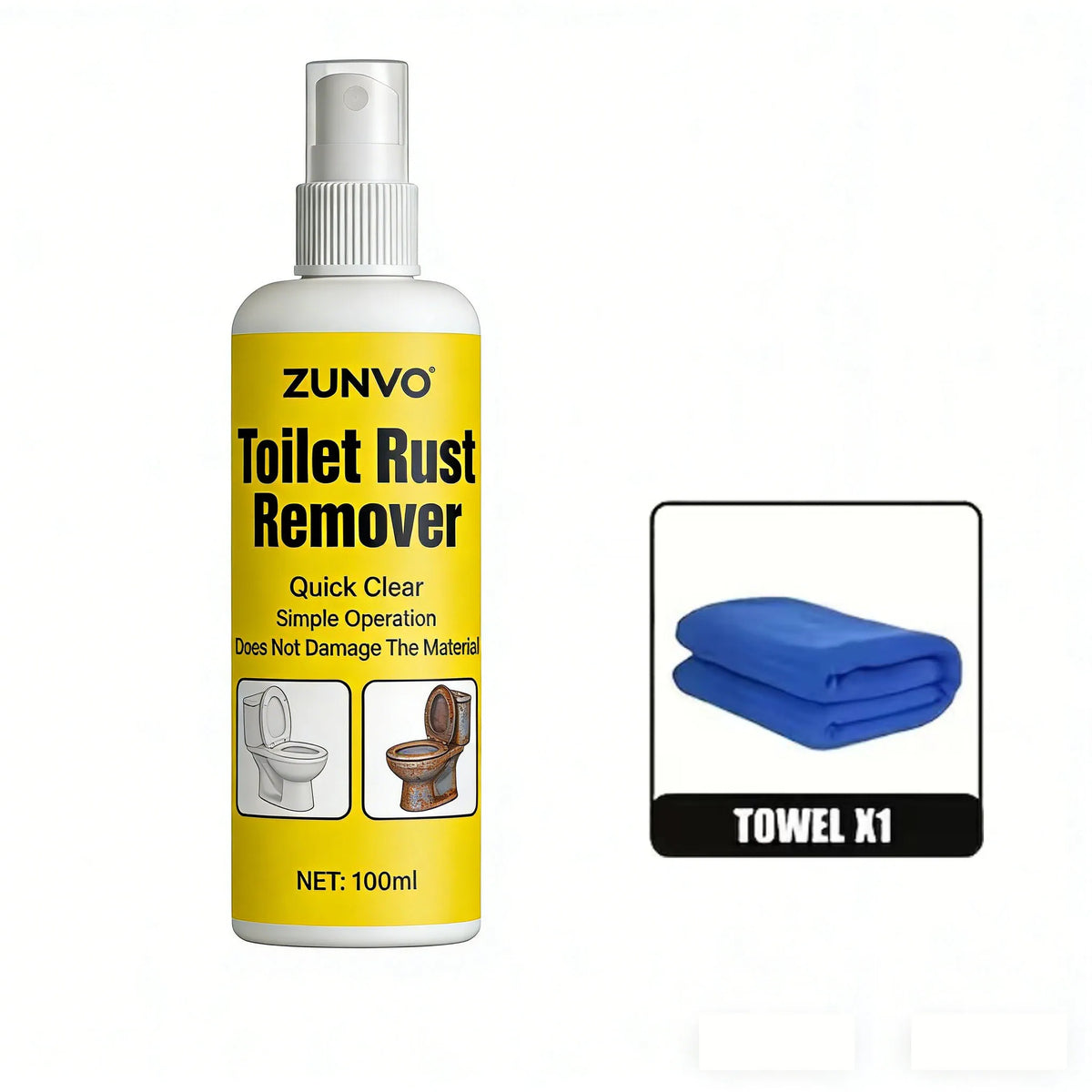 Toilet Rust Remover Spray | Quick Stain & Limescale Cleaner Rust Remover Spray QXL Default Title