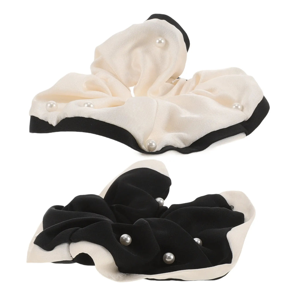 2-Pack Soft Fabric Hair Scrunchies | Elastic Ponytail Holders Hair Scrunchies QXL