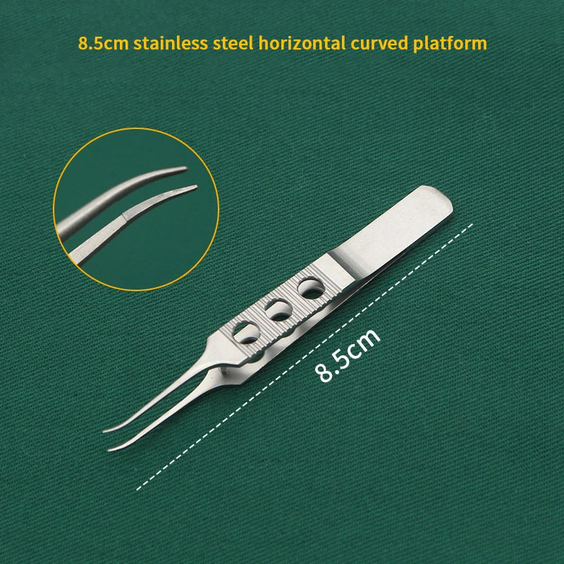 Toothed Precision Tweezers | Titanium & Steel Eyelid Tool Precision Eyelid Tweezers QXL 5 Silver